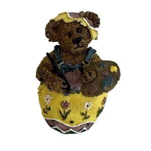 Vintage Boyds Bear Eggbert the Artist Brooch Pin Easter Egg Painting Spring